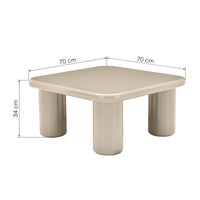 CHERRY UCT24030 sofabord – Elegant firkantet bord i beige høyglans