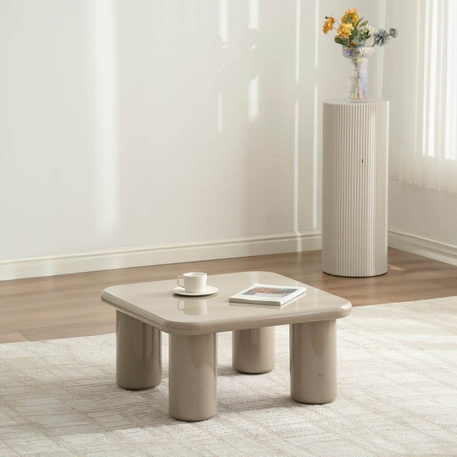 CHERRY sofabord – Elegant firkantet bord i beige høyglans