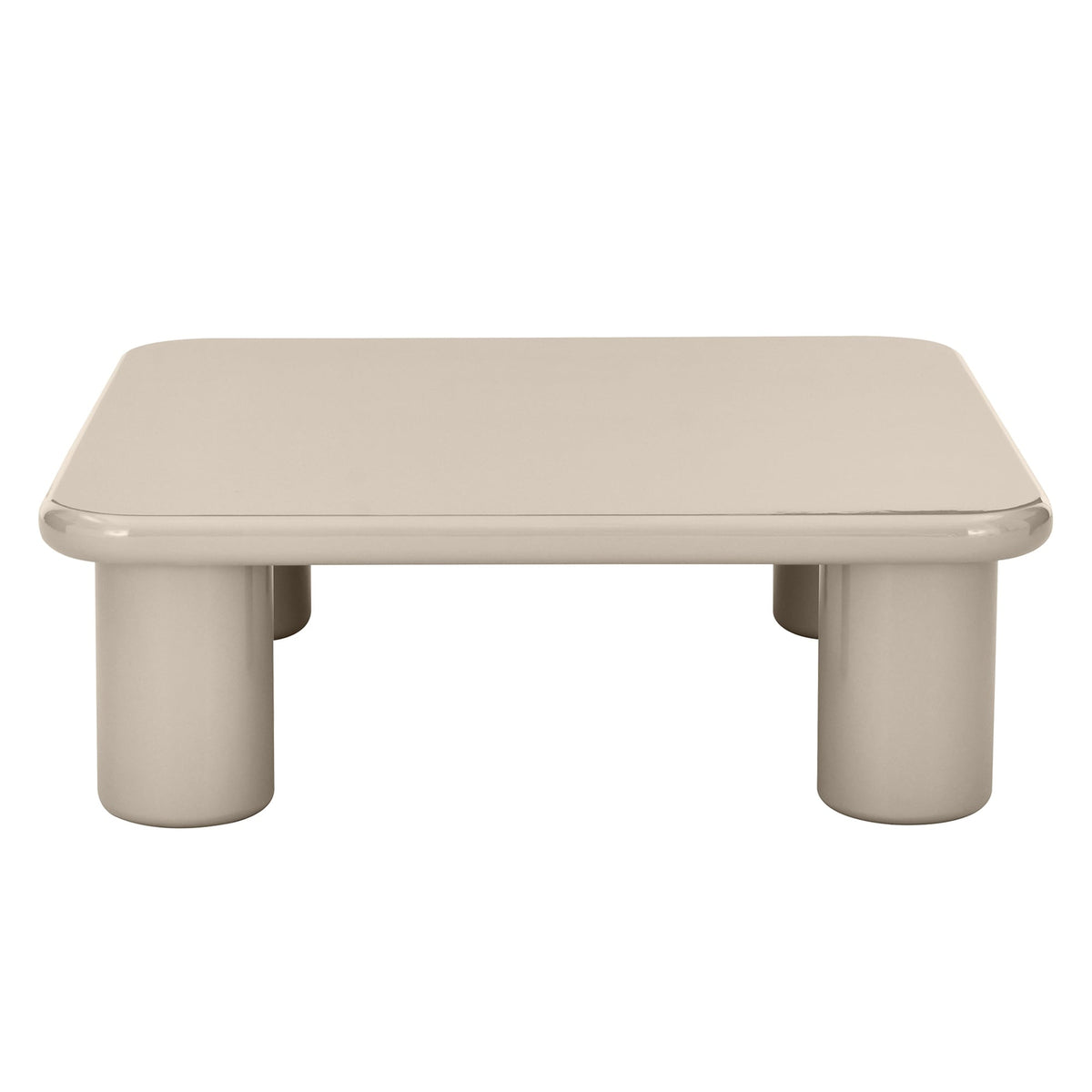 Cherry salongbord – 90 x 90 cm, glossy mørk beige