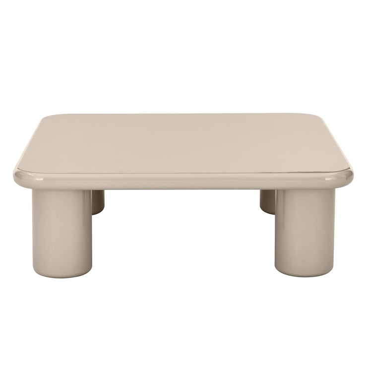 Cherry salongbord – 90 x 90 cm, glossy mørk beige