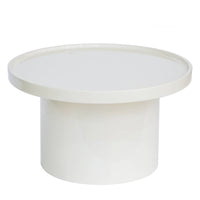 Chia sofabord – rundt 70 cm i hvit glossy finish