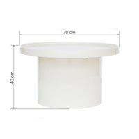 Chia sofabord – rundt 70 cm i hvit glossy finish