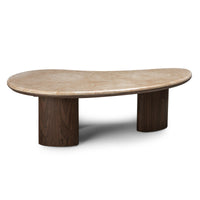 Sofabord Essence – marmor / mørk valnøtt / 110 cm
