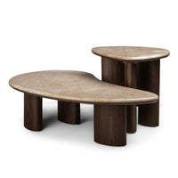 Sofabord Essence – marmor / mørk valnøtt / 110 cm