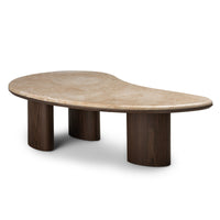 Sofabord Essence – marmor / mørk valnøtt / 110 cm
