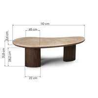 Sofabord Essence – marmor / mørk valnøtt / 110 cm