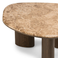 Sofabord Essence – marmor / mørk valnøtt / 75 cm