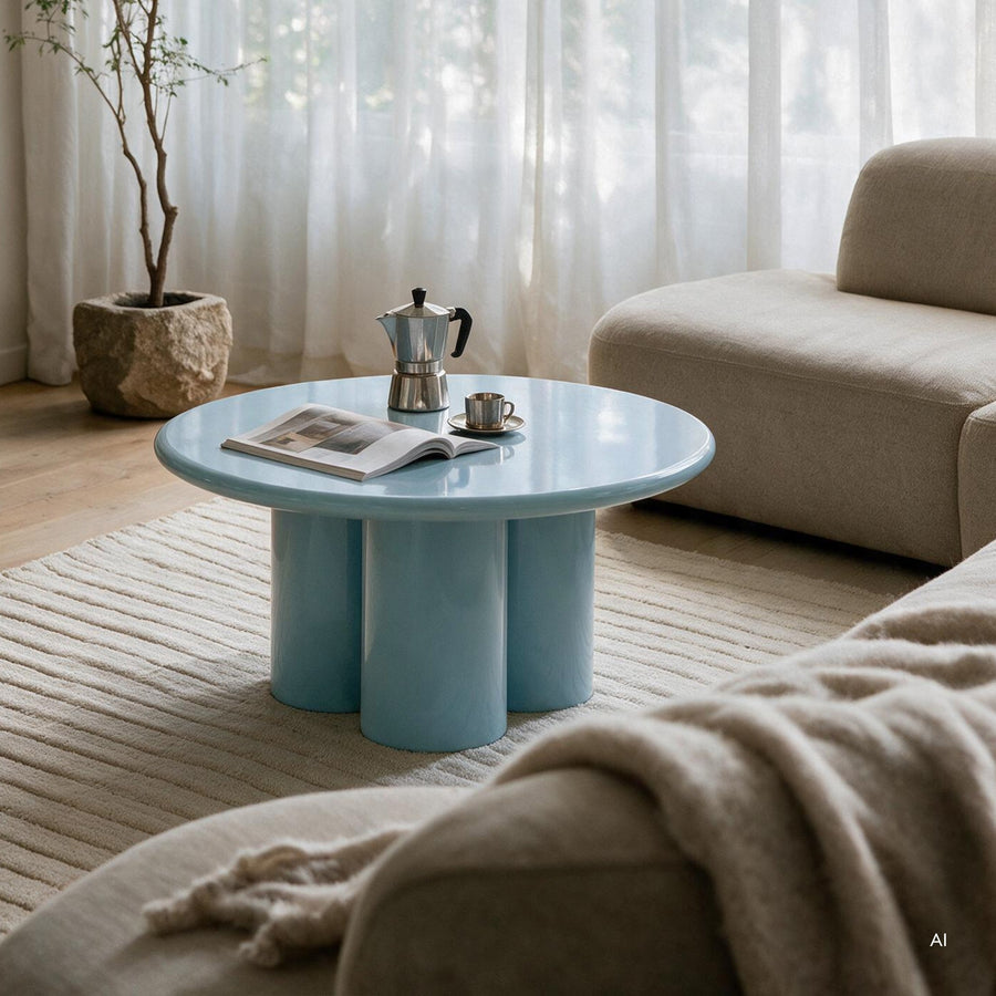 Sofabord Everett – blankt / blå/grå / 80 cm