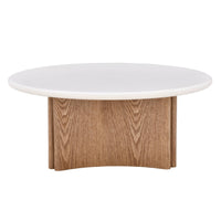 Marlo salongbord Ø80 cm kremhvit mikrocement