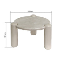 Noemi rundt sofabord 66 cm – marmortopp og glossy beige base