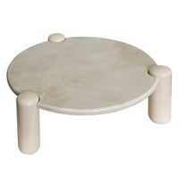 Noemi sofabord 86 cm – jasnobeige og marmor, glossy finish