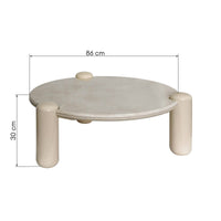 Noemi sofabord 86 cm – jasnobeige og marmor, glossy finish