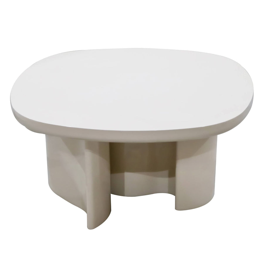 Puro – Sofabord 80 cm, lys beige, høyglans