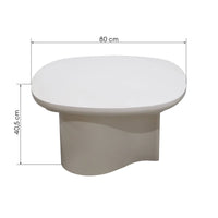 Puro – Sofabord 80 cm, lys beige, høyglans