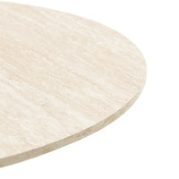 Sofabord Sakala ll – travertin-effekt / beige / rund, 60 cm