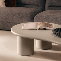 Sucre sofabord 130×80 cm – mørk beige, organisk form