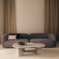 Sucre sofabord 130×80 cm – mørk beige, organisk form