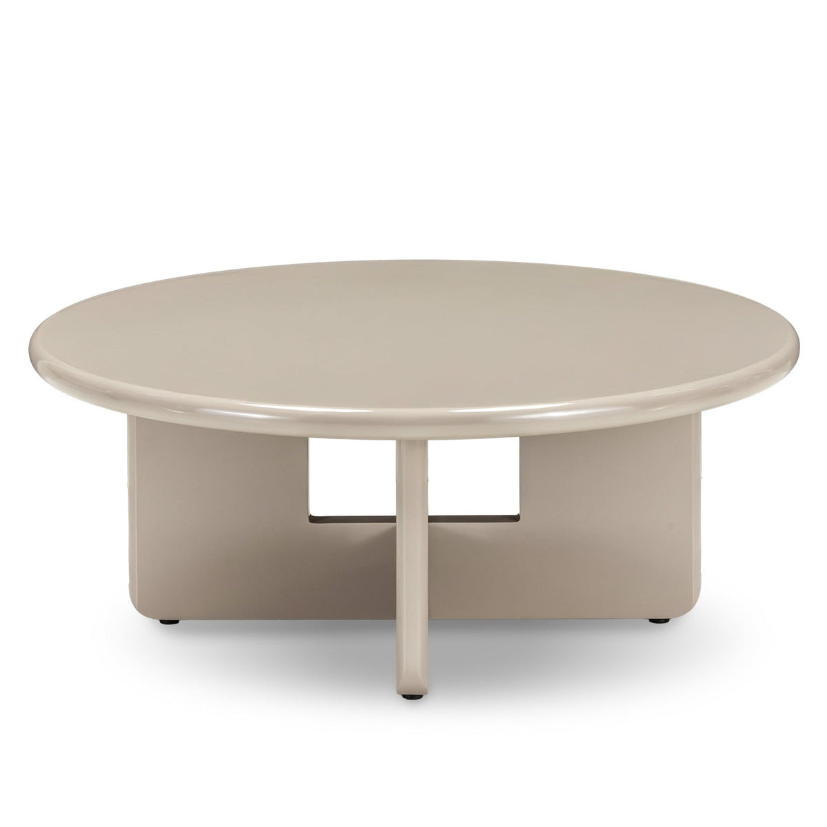 Vinto UCT24037 – Salongbord i glossy beige med skulpturelt uttrykk