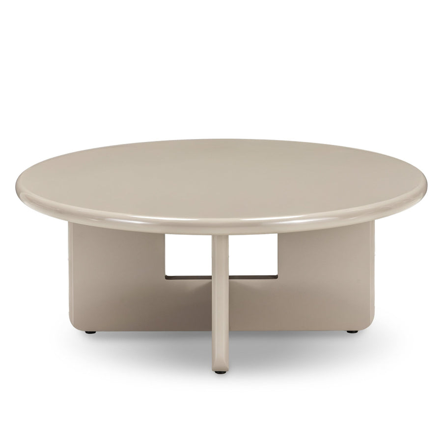 Vinto UCT24037 – Salongbord i glossy beige med skulpturelt uttrykk