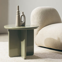 VIVID – Lite sofabord i glossy salviegrønn (50×50 cm)