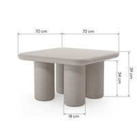 Vibonis Sofabord 70 × 70 cm – MgO Steinlook Lys Beige