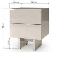 Glim nattbord – kasjmirfarge i glossy finish med push-to-open