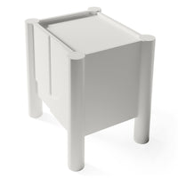 Moderne hvitt nattbord med skap – soft-close, MDF, 50 cm