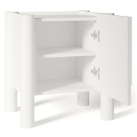 Moderne hvitt nattbord med skap – soft-close, MDF, 50 cm