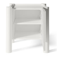 Moderne hvitt nattbord med skap – soft-close, MDF, 50 cm