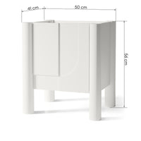 Moderne hvitt nattbord med skap – soft-close, MDF, 50 cm