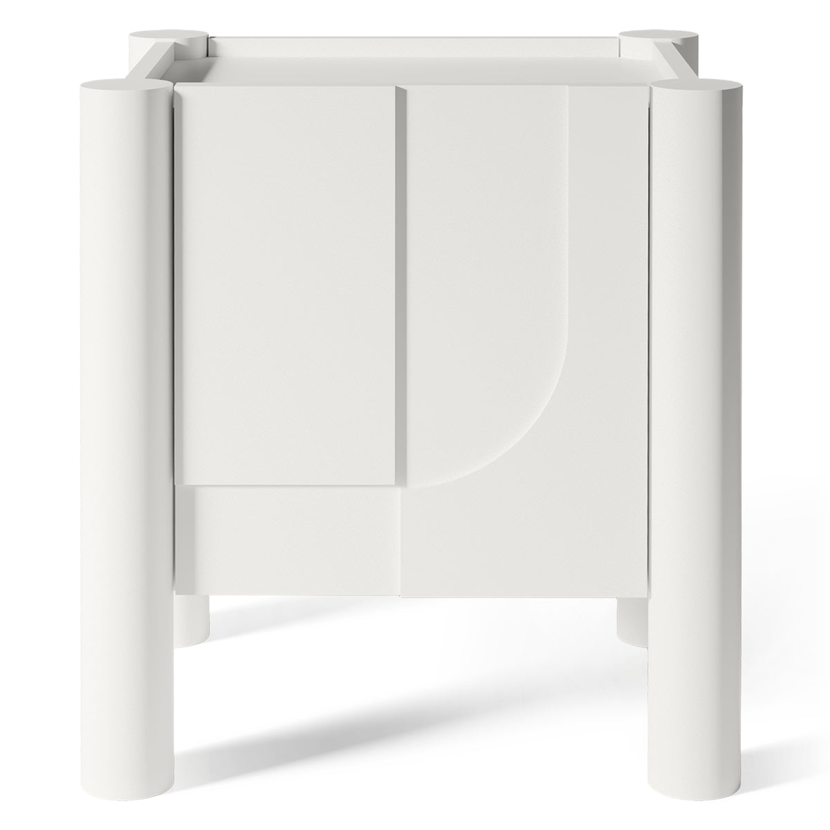 Moderne hvitt nattbord med skap – soft-close, MDF, 50 cm
