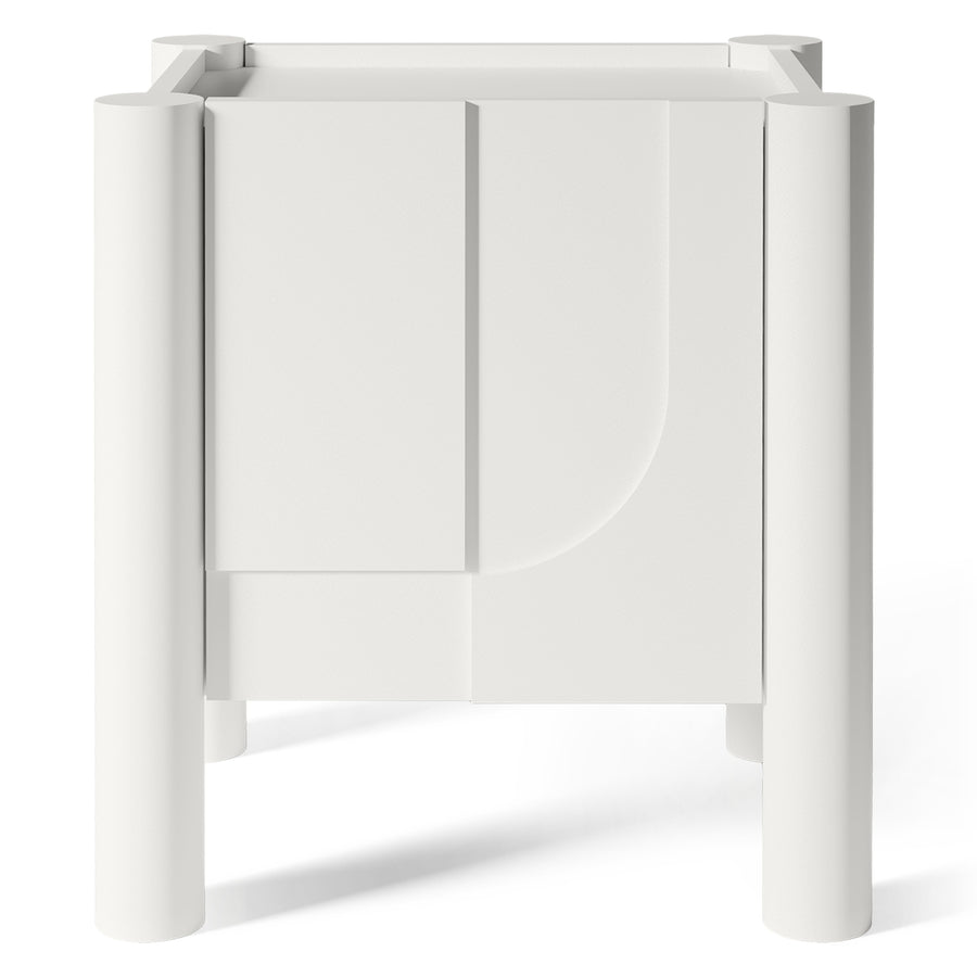Moderne hvitt nattbord med skap – soft-close, MDF, 50 cm