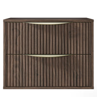 Servantskap Avila 2.0 – rillet / valnøtt / gullhåndtak / 60 cm