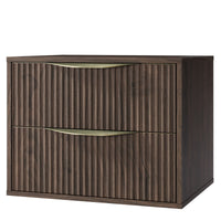 Servantskap Avila 2.0 – rillet / valnøtt / gullhåndtak / 60 cm