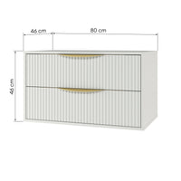 AVILA 2.0 – Hvitt baderomsskap 80 cm med 2 skuffer og vegghengt design