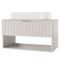 Servantskap Hana – rillet / kasmir / gullhåndtak / 80 cm
