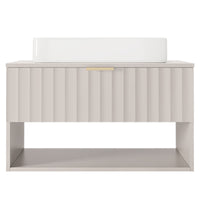 Servantskap Hana – rillet / kasmir / gullhåndtak / 80 cm
