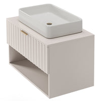 Servantskap Hana – rillet / kasmir / gullhåndtak / 80 cm