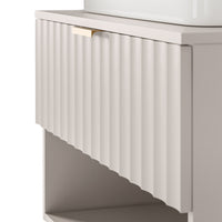 Servantskap Hana – rillet / kasmir / gullhåndtak / 80 cm
