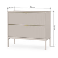 Servantskap Livia – rillet / kasjmir / metallben / 80 cm