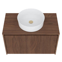Servantskap Pezzo – valnøtt / rillet / 80 cm