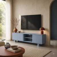 TV-benk Fronda – tre / røkblå / 160 cm