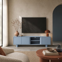 TV-benk Fronda – tre / røkblå / 160 cm