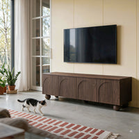 TV-benk Helene – valnøtt / kulebein / 161 cm