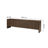 TV-benk Moku – valnøtt / avrundede fronter / 200 cm
