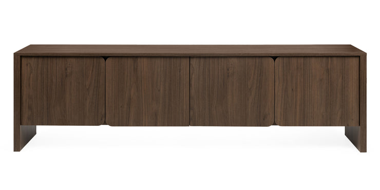 TV-benk Moku – valnøtt / avrundede fronter / 200 cm