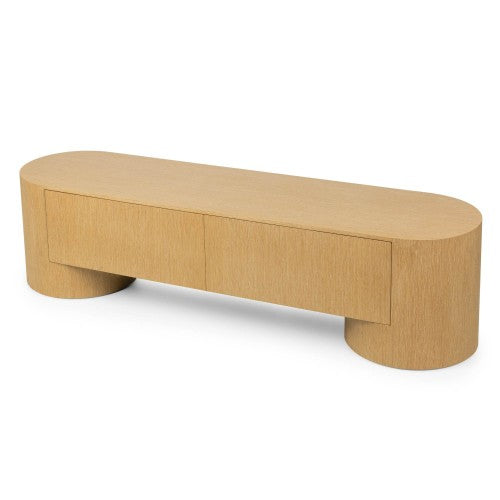 Aspen TV-benk i eikefinér 200 cm – moderne nordisk design