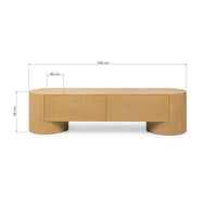 Aspen TV-benk i eikefinér 200 cm – moderne nordisk design