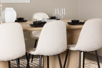 Spisestol Polar & Olivia 2-pakk + Spisebord 210 x 100 – beige og natur