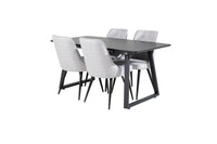 Spisegruppe Inca & Velvet Deluxe 160 x 85 2-pakk – svart og grå